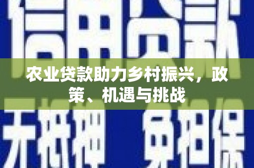 故城农业贷款助力乡村振兴，政策、机遇与挑战