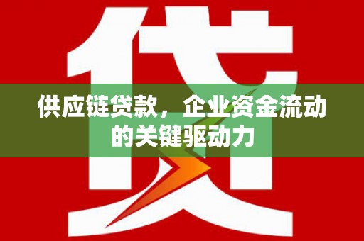 故城供应链贷款，企业资金流动的关键驱动力