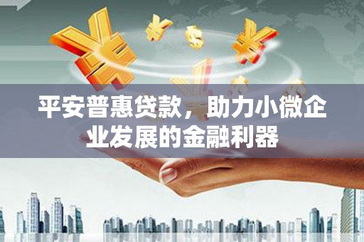 故城平安普惠贷款，助力小微企业发展的金融利器