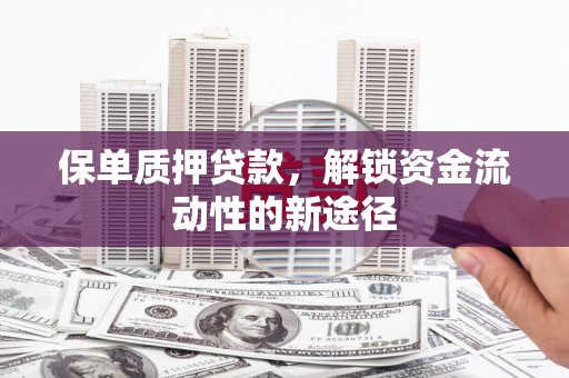 故城保单质押贷款，解锁资金流动性的新途径