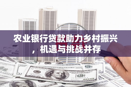 故城农业银行贷款助力乡村振兴，机遇与挑战并存