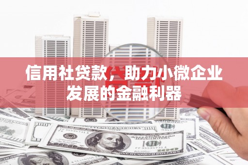 故城信用社贷款，助力小微企业发展的金融利器